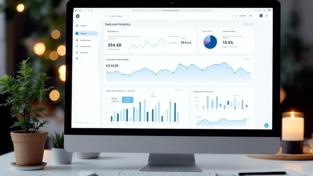 A digital dashboard displaying analytics data relevant to Tucson web content.