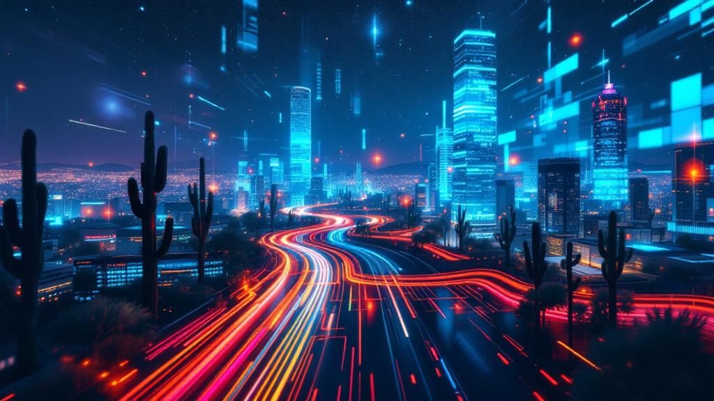 A futuristic view of marketing trends in Tucson with digital elements
