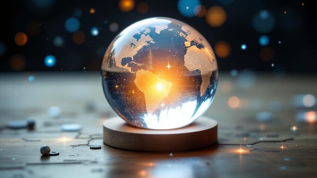 A crystal ball showing future digital marketing trends with Google Ads and Bing Ads