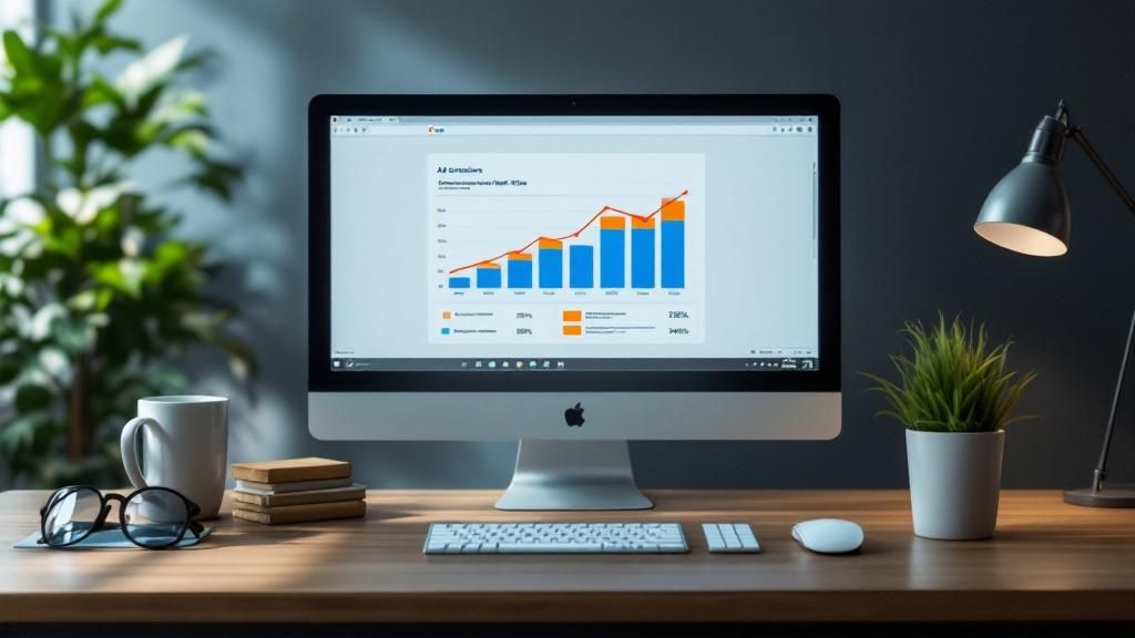 Graphs and charts showing statistics on ad extensions and their impact on click-through rates